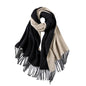 maamgic Womens Scarf Large Pashmina Shawls and Wraps Light Blanket Scarf for Evening Dress Warm Daily Travel Office - color: Black and Grey