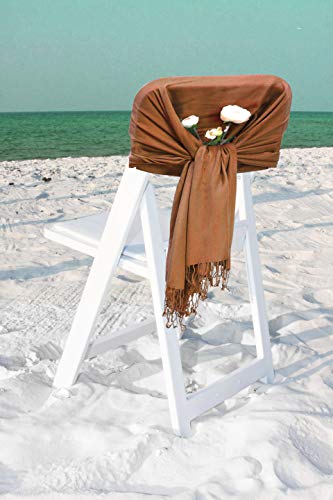 Sakkas Large Soft Silky Pashmina Shawl Wrap Scarf in Solid Colors - color: Chocolate