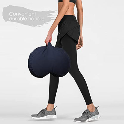 Crescent Zafu Meditation Pillow, D=17" W=11" H=5.5" Zabuton Yoga Bolster, Meditation Cushion, Floor Pouf Yoga Pillow Zippered Organic Cotton Cover Natural Buckwheat kneeling pillow - Large - color: Sky Blue