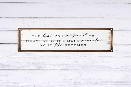 Negativity Response Metal Sign 4x16in Motivational Plaque for Yoga Room Meditation Wall Art