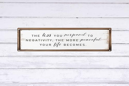 Negativity Response Metal Sign 4x16in Motivational Plaque for Yoga Room Meditation Wall Art