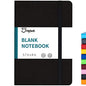 JOYEUX Blank Journal Notebook, A5, 160 Pages 100 Gsm Thick Sketch Books Hardcover Journal for Writing, 5.7 inches x 8 inches Notebooks for Work (Black) - color: Black