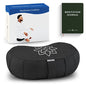 Mindful & Modern Large Meditation Cushion | Zafu Yoga Bolster Meditation Floor Pillow Seat | Buckwheat Hull Filled Crescent Shaped Cushion with Removable Washable Cover + Carry Handle (Minimal Black) - color: Crescent - Black