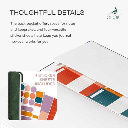 Oriole Vegan Leather Ruled Notebook - Racing Green | 176 Pages of Thick Lined Paper | Soft Touch Hardcover Journal (5 x 8 in) with Gold Foil Bird Design & Luxury Gift Box - color: Racing Green