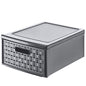 Rotho Country Box 8.3l with 1 Drawer in Rattan-Look, Plastic (PP) BPA-Free, Anthracite, Klein/8,3l (35,0 x 26,0 x 14,5 cm) - size: klein/8,3l (35,0 x 26,0 x 14,5 cm)