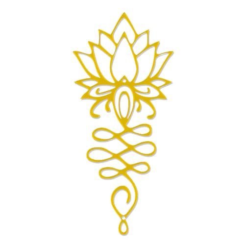 Xedatric Lotus Flower Wall Decor – Gold Metal Yoga Wall Art with Lotus Design, Spiritual Home Décor Sculpture for Meditation Spaces, Living Room, Bedroom, Office - color: 1-gold