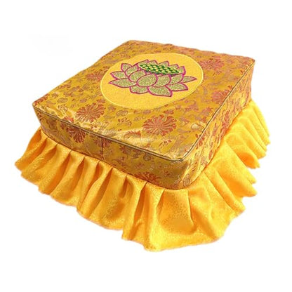 Kneeling Meditation Stool with Washable Cover 18.50x18.50x9.84inch Flat Seat Prayer Stool Comfortable Floor Seat for Adults- Yellow Set