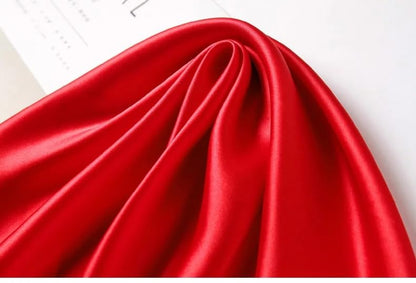 100% Mulberry Silk Long Scarf for Women Large Shawls for Headscarf and Neck- Oblong Hair Wraps with Gift Packed - color: Solid Color-red