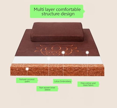 Meditation Mat, Folded Pure Coconut Silk Meditation Mat, Household Folding,Futons(Size:80x80cm(31x31inch),Color:Yellow-2) - color: Yellow-2, size: 80x80cm(31x31inch)
