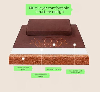 Meditation Mat, Folded Pure Coconut Silk Meditation Mat, Household Folding,Futons(Size:80x80cm(31x31inch),Color:Yellow-2) - color: Yellow-2, size: 80x80cm(31x31inch)