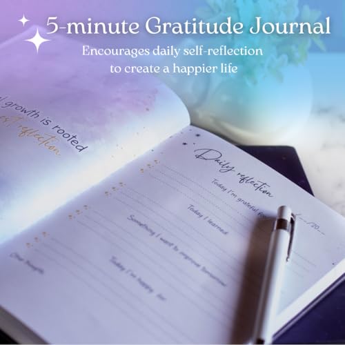 The Wonderful 5 minute Gratitude Journal for men and women. Hardcover Guided Reflection Journal with Inspirational Quotes, Self Care & Mindfulness Gift Notebook - Undated, to start it at any time of the year.