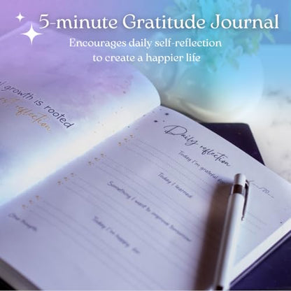 The Wonderful 5 minute Gratitude Journal for men and women. Hardcover Guided Reflection Journal with Inspirational Quotes, Self Care & Mindfulness Gift Notebook - Undated, to start it at any time of the year.