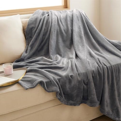 Bedsure GentleSoft Fleece Blanket Twin Size Grey - 300GSM Lightweight Plush Fuzzy Cozy Soft Warm Blanket for Bed, Sofa, Couch, Travel, Camping, 60x80 inches - color: Grey, size: Twin (60" X 80")