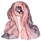 Cotton Silk Scarf Elegant Soft Wraps Color Shade Scarves for Women - color: Gradient - Pink