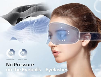 Sleep Mask with Headphones Bluetooth 5.4, TOPOINT 3D Eye Mask Blackout Breath Silk for Side Sleepers Women Men, Sleep Headphones Earphones HD Speaker Microphone for Travel Meditation Gift, CPAP Users - color: Oxygen Indigo