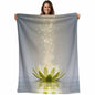 Zen Meditation Lotus Floral Blanket Soft Cozy Warm Twin Blanket for Bed, Plush Fuzzy Flannel Fleece Blankets for Sofa, Green Floral Modern Art Throw Blankets for Couch, Gifts for Women, 60"x80" - size: 60x80 Inch