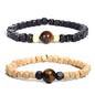 Natural Wood Beads Bracelet for Men Women Wooden Bracelet for Prayer Meditation Healing - color: C