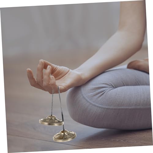 Buddhist Copper Cymbal Bell for Meditation and Yoga Handmade Percussion Instrument Lightweight and Portable Finger Cymbals for Sound Healing and Mindfulness Practice