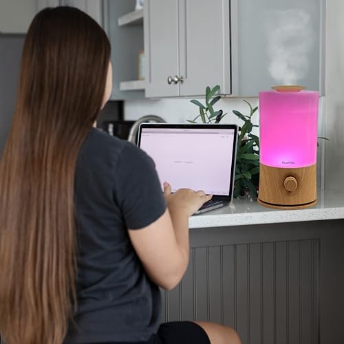 BlueHills Premium 2000 ML XL Large Essential Oil Diffuser Aromatherapy Humidifier for Large Room Home 40 Hour Run Huge Coverage Area 2 Liter Extra Large Capacity Huge Diffuser Wood Grain E005 - color: Light Wood Grain