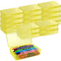 16 Pcs Plastic Crayon Box, Mini Plastic Storage Containers with Lid, 4.5x3.4 Inches Clear Rectangle Box Small Storage Boxes for Crafts, Jewelry Beads, Office Supplies (Yellow) - color: Yellow