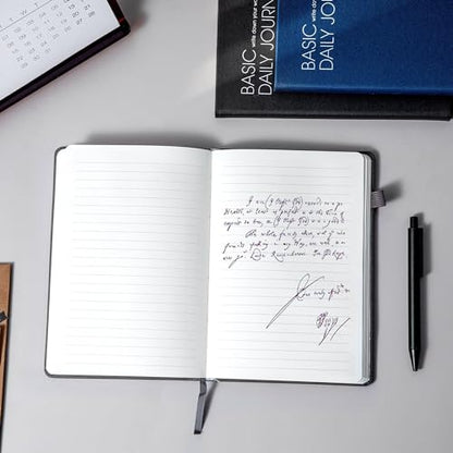 CAGIE Lined Journal Notebook for Work 256 Pages Hardcover Journals for Writing with Pen Loop A5 Daily Journaling Notebooks with Pocket, 5.7" x 8.3", Grey - color: 01 grey