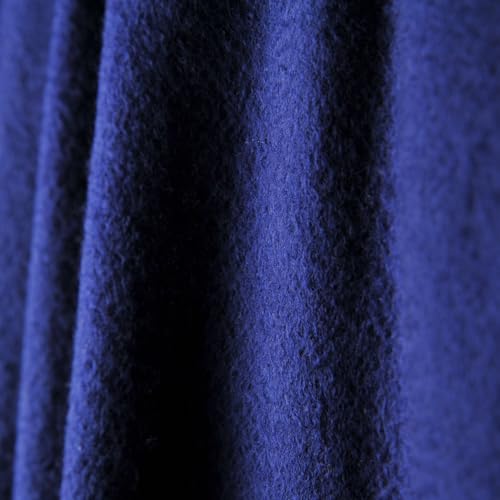 CUDDLE DREAMS Premium Cashmere Throw Blanket with Fringe, Luxuriously Soft (Navy) - color: Navy