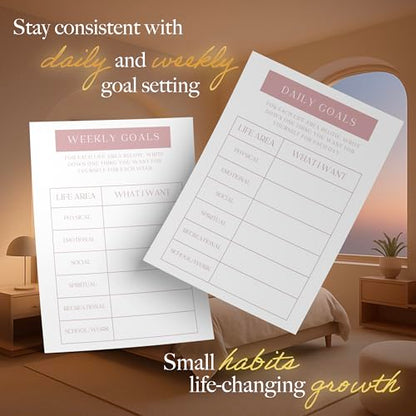 Planners with Purpose Self-Care Planner for Women - Wellness & Mindfulness Journal with Guided Prompts, Self Love & Gratitude Exercises - Daily Reflection & Goal Setting Notebook - Aesthetic Hardcover A5 (white)