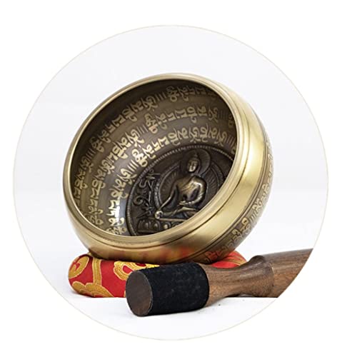 Copper Bowl Bronze Chime Bowl Tibetan Singing Bowl Meditation Buddha Sound Bowl Buddhist Sound Bowl Ornament for Healing Prayer Relaxation Bowl,11cm
