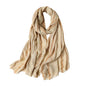 WINCESS.YU Women Gradient Scarf Long Shawls and Wraps Fashion Plain Pashmina Formal Scarf - color: Lx92-beige