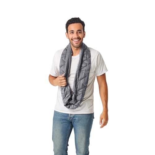 PYVOT Weighted Infinity Scarf, 3 lb Sensory Shoulder Wrap for Everyday Comfort - color: Grey