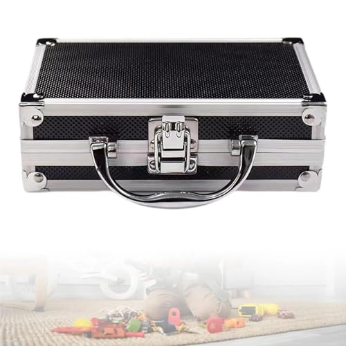 Aluminum Briefcase Aluminum Alloy Carrying Case, Metal Briefcase, Small Hard Container Tool Box Portable for Tools Traval Toys