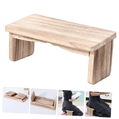Kneel Sitting Stool Zen Meditation Bench Natural Wood Floor Cushion for Bedroom