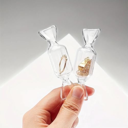 5PCS candy shaped mini transparent jewelry box,earring storage,used for accessories,pill organizers,and travel essentials, 5PCS