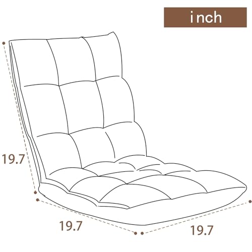 Indoor 5-Position Adjustable Floor Chair with Back Support Folding Padded Gaming Sofa Chair, Lounge Chair for Adults Video Gaming, Perfect for Meditation, Reading QL050-NA