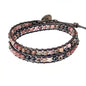 Genuine Stone Wrap Bracelets for Women Natural Crystal Beaded Wrap Bracelet 2/3/5 Adjustable Bohemian Bracelets Jewelry Gifts for Women Mom - color: rhodonite(2 wraps)
