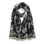 QIUTIMIY Pashmina Shawl Wraps for Womens Winter Scarf Reversible Pattern Designer Ladies Shawls and Wraps for Evening Dresses - color: Flower8-black