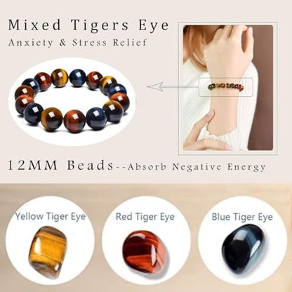 Single-pack of pure gemstone bracelets… - color: Mixed-Tiger-12