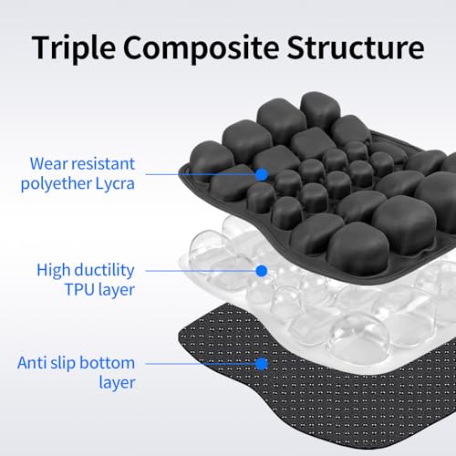 Lumbar Support Pillow for Car & Office Chair - Tailbone Pain Relief Air Seat Cushion for Driver, Wheelchair, Airplane Seat, Travel