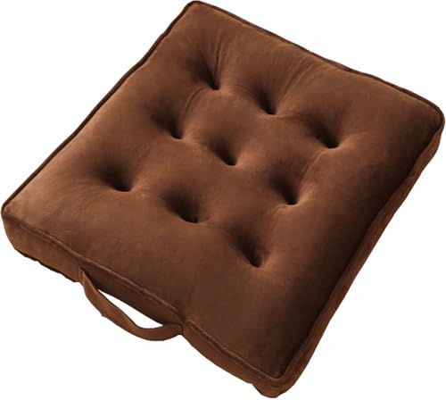 Square Meditation Floor Pillows with Handle, Seat Cushions for Adults, Thicken Crystal Velvet Seat Cushion with Pearl Cotton Filling for Yoga Living Room Balcony Outdoor Tatami(H,40X40X8CM/16X16X3IN) - color: H, size: 40X40X8CM/16X16X3IN