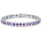 Birthstone Bracelets for Women, Sterling Silver 7 Inch Infinity Tennis Bracelet, Wedding Anniversary Birthday Jewelry Gifts for Women Wife Girlfriend Mom Her - color: 02-Feb-Amethyst