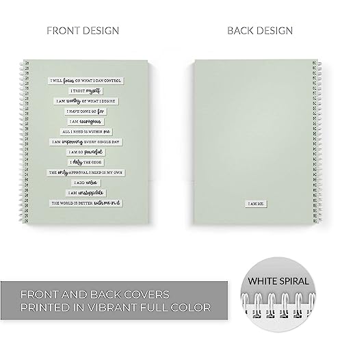 Gotcha Covered Notebooks Positive Self Talk Spiral Notebook / 8.5" x 11" Journal / 120 Wellness Tracking Pages/Durable Gloss Laminated Softcover/White Wire-o Spiral Binding/Made in the USA - style: Positive Self Talk