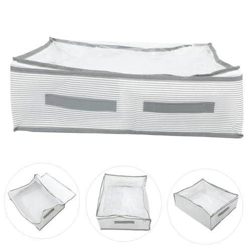 Zerodeko Multi-handle Storage Bag Quilt Storage Bags Zipper Closet Organizer Capacity Foldable Non Woven for Clothing Blanket Quilt