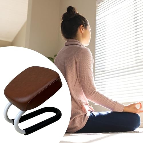 Colaxi Kneeling Meditation Stool Adjustable Birthday Gift Anti Slip Comfortable Seat Prayer Stool for Yoga Praying Home Women, Style A Brown - color: Style a Brown