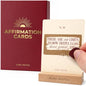 Positive Affirmation Cards for Women, Scratch-Off Daily Affirmation Cards 4x5 Inch — 52 Unique Uplifting Messages with Premium Gift Box and Wooden Stand — Thoughtful Self-Care Gift for Friend, Mom