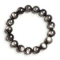 Natural Handmade Healing Chakra Bracelet - color: 12mm-Silver Obsidian-FOR 8-8.7 INCH WRIST