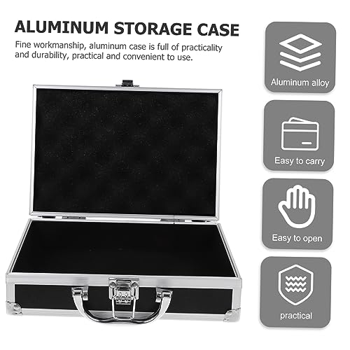 Toddmomy Aluminum Carrying Case Hard Storage Suitcase Aluminum Storage Box Tool Case for Men Capacity Locking Hard Briefcases for Men for Fishing