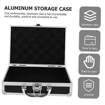 Toddmomy Aluminum Carrying Case Hard Storage Suitcase Aluminum Storage Box Tool Case for Men Capacity Locking Hard Briefcases for Men for Fishing
