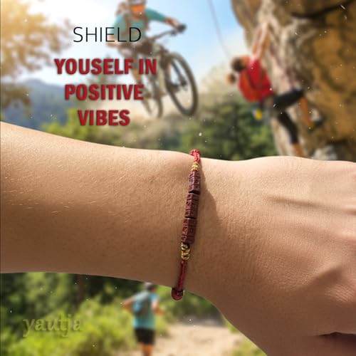 yautja Tibetan Buddhist Lucky Red String Bracelets Spiritual Protection Handmade Adjustable Red Buddha Bracelet Yoga Prayer Cinnabar Beads Amulet Bracelet Evil Protection Women Jewelry Gift for Health Charm Wealth Good Fortune - color: winered with talism