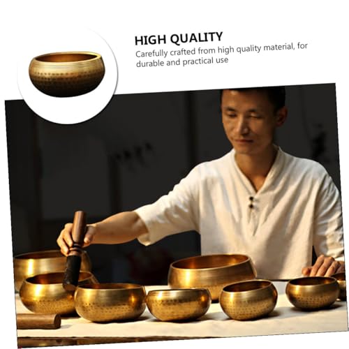 Handmade Tibetan Singing Bowl Set with Stick and Cushion for Meditation Yoga Sound Healing Feng Shui Mindfulness Portable Copper Bowls with Box for Spiritual Balance and Relaxation