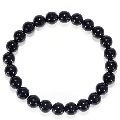 2PCS Agate Bracelet for Women Men Natural Round Beaded Agates Stone Healing Stretch Bracelets Elastic Handmade Polished Gemstone Beads Bracelet - color: 1PC Black, size: 8mm Beads